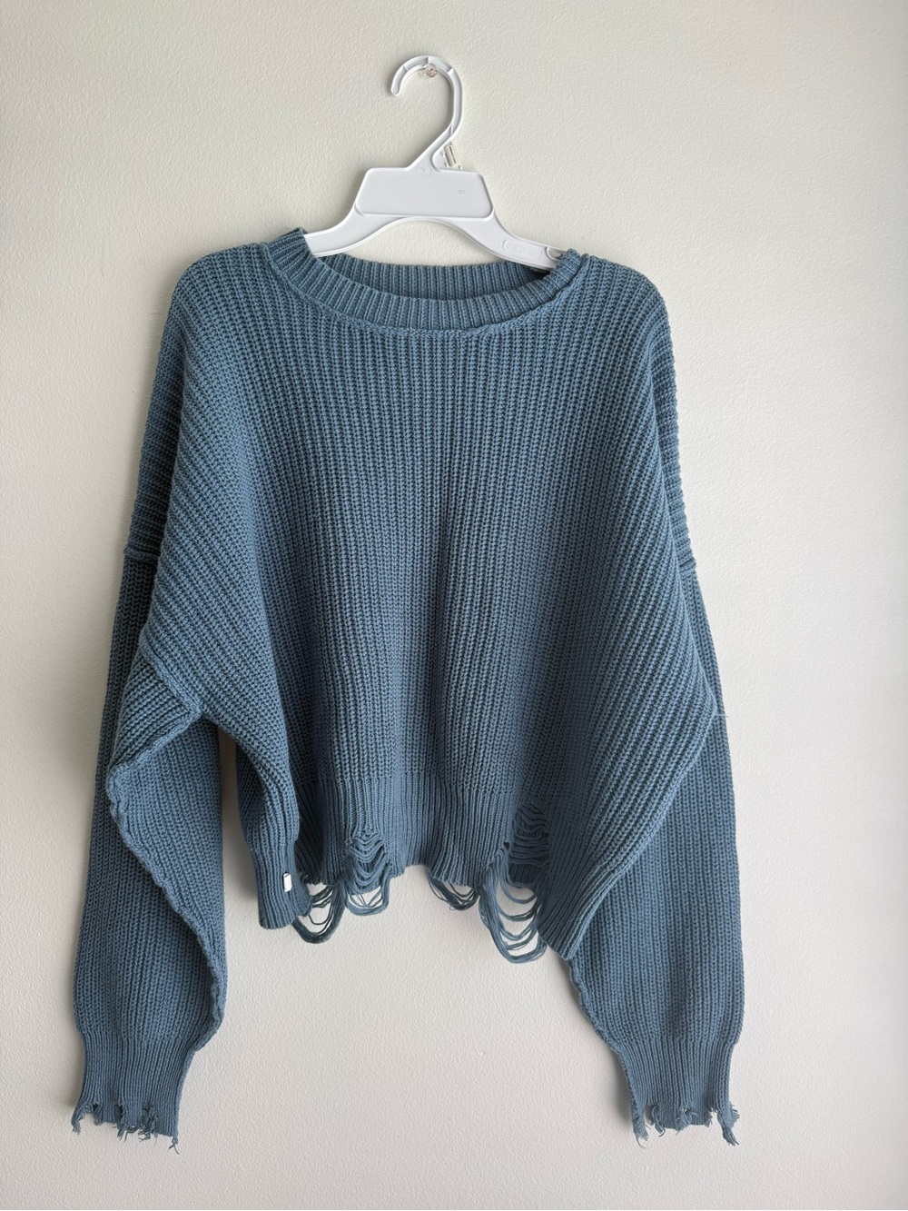 Distressed Oversized Knit Sweater, sz. M